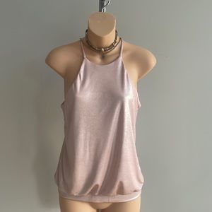 Cami Shine tank by Express size XSP. Cute, shiny creamy pink color.